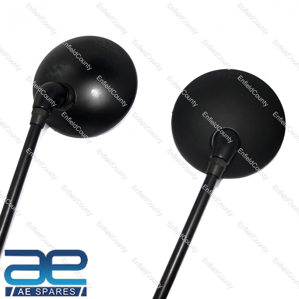 FOR ROYAL ENFIELD BULLET CLASSIC 350 500cc SIDE REAR MIRROR SET MATT BLACK  