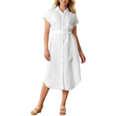 Tommy Bahama Womens Collared Short Sleeve Belted Shirtdress BHFO 7343