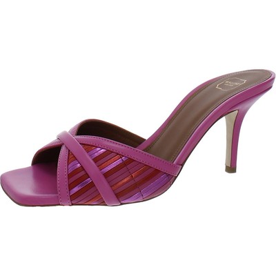 Женские туфли на каблуке Perla розового цвета с металлическим отливом Malone Souliers, средний размер 37 (B,M), BHFO 1931