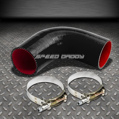 2,5 90-градусная коленчатая муфта Черный/Красный Силиконовый соединитель для шланга Turbo Pipe + Т-образные зажимы