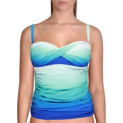 

Bleu Rod Beattie Womens Blue Ombre Swim Top без бретелек BHFO 3539, Синий