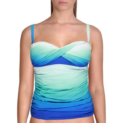 Bleu Rod Beattie Womens Blue Ombre Swim Top без бретелек BHFO 3539