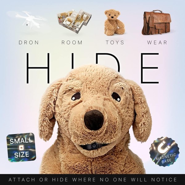 Plush dog with versatile hidden attachment feature.