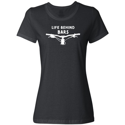 Inktastic Life Behind Bars Mountain Bike Women's T-Shirt Camping Hobbies Bicycle