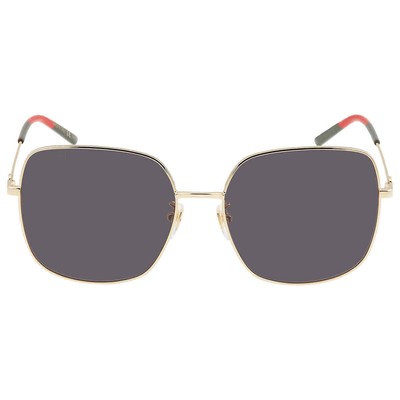 Pre-owned Gucci Grey Square Ladies Sunglasses Gg1195sk 003 59 Gg1195sk 003 59 In Gray