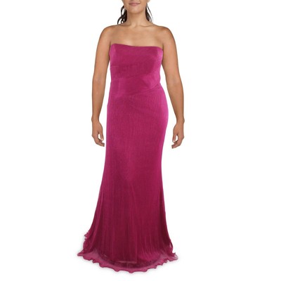 Rene Ruiz Collection Womens Pink Metallic Long Evening Dress Gown 4 BHFO 7261