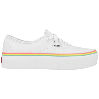 Vans Authentic Platform 2.0 Rainbow Canvas Mens Womens Low Unisex Trainers