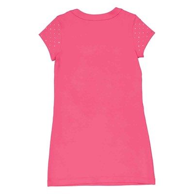 Pre-owned Moschino Fuschia Stretch-cotton Teddy Crystal T-shirt Dress In Pink
