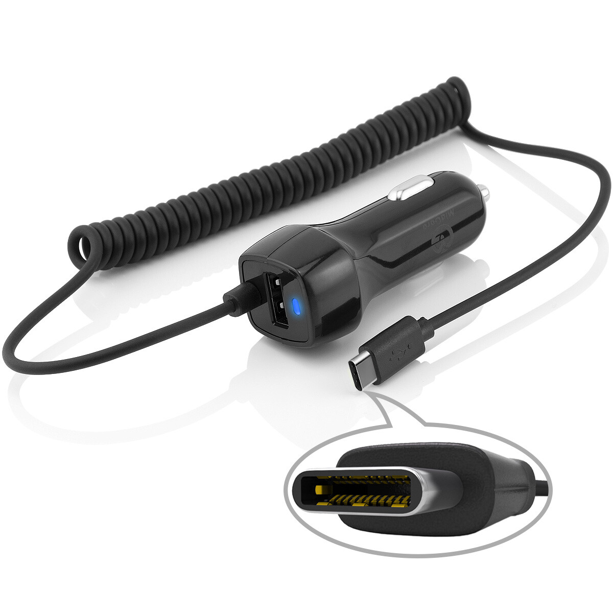 Type-C USB Auto Ladekabel KFZ Ladegerät Samsung S20 S10 S9 A8 Lite Tab S5 Note21