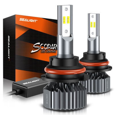 SEALIGHT 9007 HB5 LED Headlight Bulbs 600% Brighter Super Focused Fanless 6500K
