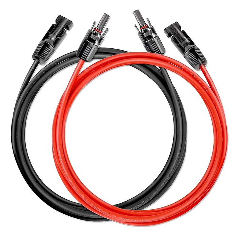 Rot Und Schwarz Solarkabel 4 6 MmÂ² Mit Stecker, Pv Kabel VerlÃ¤Ngerung 1500v Dc