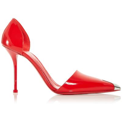 Pre-owned Alexander Mcqueen Womens Leather Embellished Closed Toe Pumps Shoes Bhfo 4072 In Red