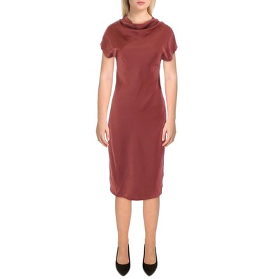 Женское красное платье миди с короткими рукавами DKNY Professional Wear to Work XS BHFO 6956