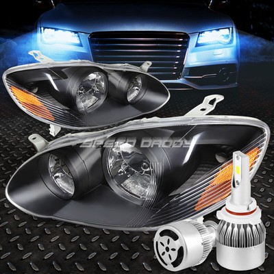 ЧЕРНАЯ ЛИНЗА ФАРЫ С ЯНТАРНЫМ УГЛОМ НАКЛОНА + БЕЛЫЙ СВЕТОДИОД 9006 HID + ВЕНТИЛЯТОР ДЛЯ 03-08 COROLLA E120