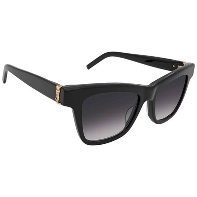 Pre-owned Saint Laurent Grey Gradient Square Unisex Sunglasses Sl M106 002 52 In Gray