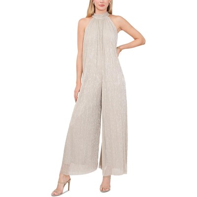 Женский серебристый праздничный комбинезон MSK с широкими штанинами на бретелях S BHFO 4674