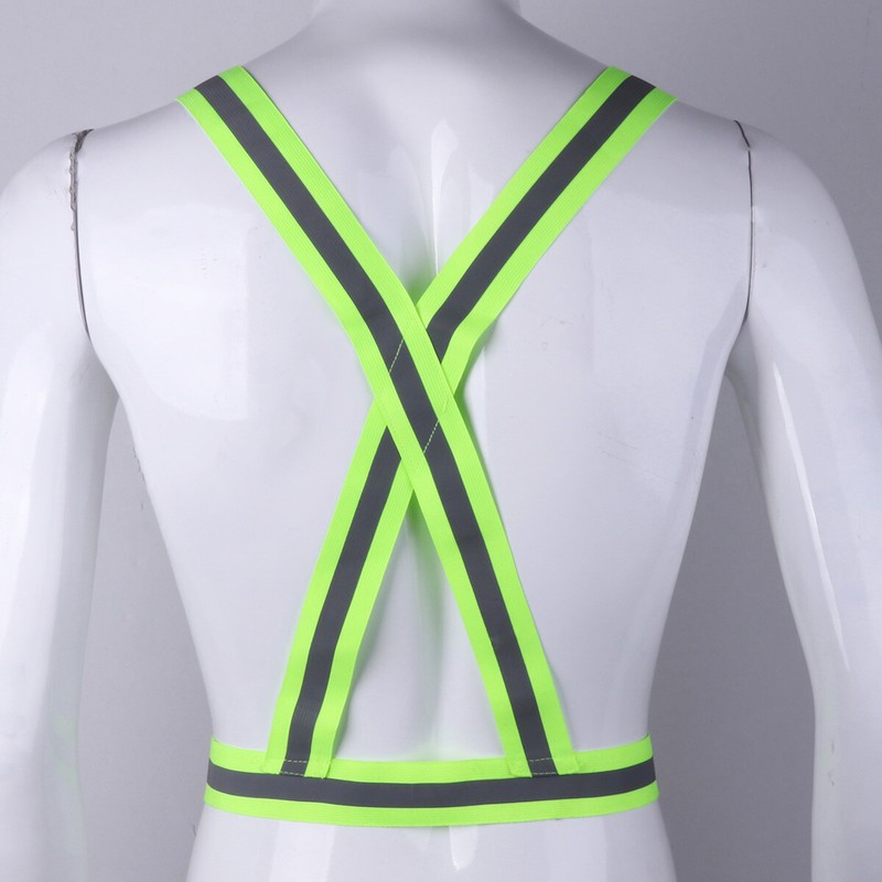 High Vis Fully Adjustable Reflective SafetyBelt Vest Strap Night