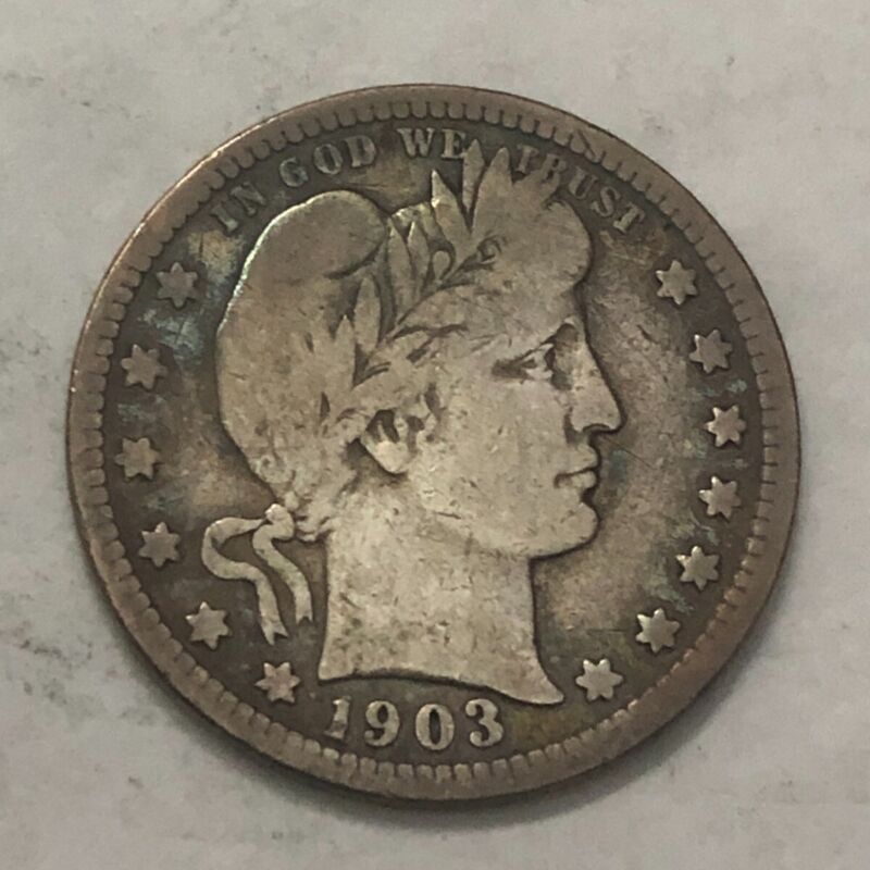 1903 VG BARBER silver U.S. quarter dollar. #k1