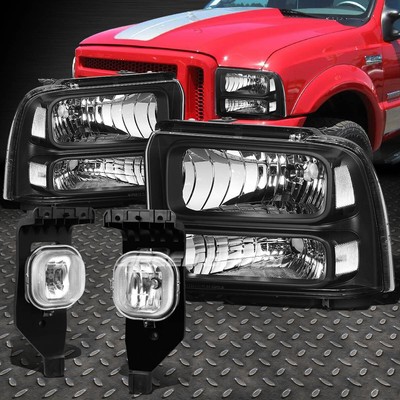 ЧЕРНАЯ ФАРА + ПРОТИВОТУМАННАЯ ФАРА С ПРОЗРАЧНЫМИ ЛИНЗАМИ ДЛЯ FORD SUPER DUTY EXCURSION LH RH 05-07
