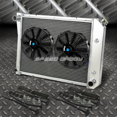 3-РЯДНЫЙ АЛЮМИНИЕВЫЙ РАДИАТОР + КОМПЛЕКТ ИЗ 2-Х ВЕНТИЛЯТОРОВ НА 10 ВЕНТИЛЯТОРОВ ДЛЯ 70-87 PONTIAC FIREBIRD SMALL BLOCK SBC