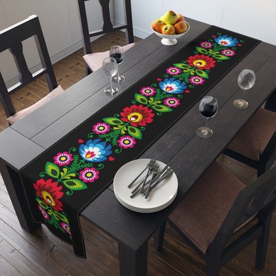 Polish Folk Art Print Table Runner (Cotton, Poly)
