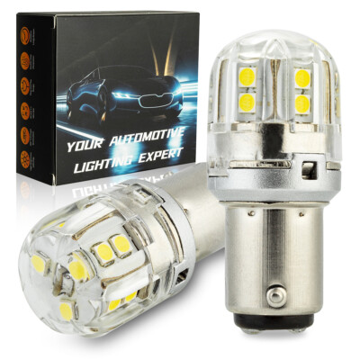 2X 1157 LED White DRL Switchback Turn Signal Indicator Parking Light Bulbs Lamp