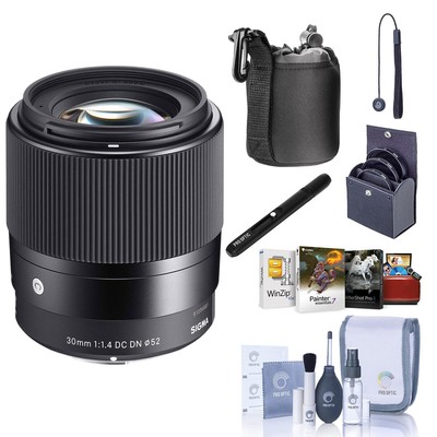 Sigma 30mm f/1.4 DC DN Contemporary Lens for Canon EF-M w/Mac Software  Acc Kit