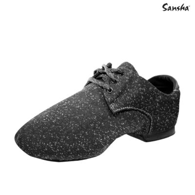 Sansha Jazz shoes JS14S leather sole Shimmery black DERBY