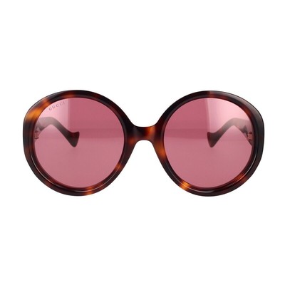 Pre-owned Gucci Gg1256s-003 Havana Havana Violet Sunglasses In Purple