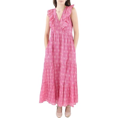 

Женское макси-платье без рукавов Banjanan с принтом и пышной юбкой BHFO 4560, Petal power fuschia