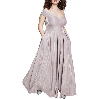 Женское розовое вечернее платье с открытыми плечами B. Darlin Plus 20W BHFO 8811