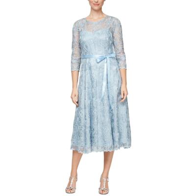 

Alex Evenings Женское кружевное платье миди для коктейлей и вечеринок Petites BHFO 5710