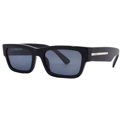 Pre-owned Prada Grey Rectangular Men's Sunglasses Pr A03s 16k07t Pr A03s 16k07t In Gray