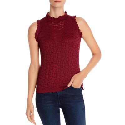 

Red Haute Женская красная кружевная рубашка с воротником-стойкой на бретельках  BHFO 5613, Wine