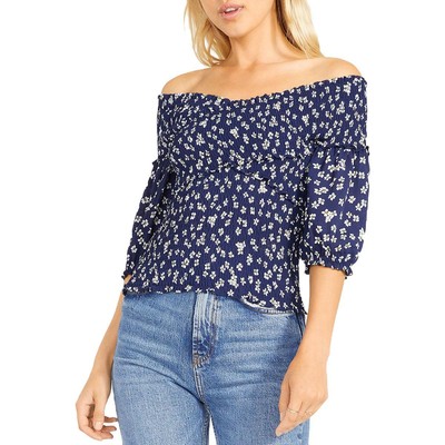 

BB Dakota Женская темно-синяя блузка с цветочным принтом Lost in Tuesday, рубашка  BHFO 0311, Oilslick