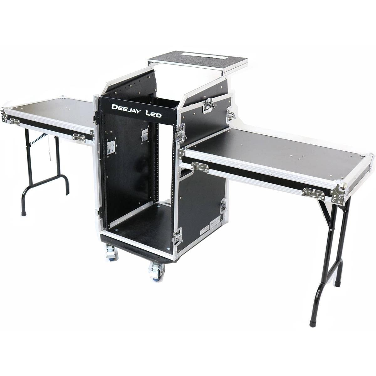 DEEJAY LED TBH Flight CASE 11U Slant Mixer 16U Vertical Rack System W/Caster