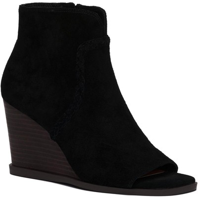 Женские ботильоны из черной замши Lureli от счастливого бренда Shoes 8 Medium (B,M) BHFO 1566