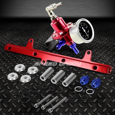 РЕГУЛИРУЕМЫЙ РЕГУЛЯТОР ДАВЛЕНИЯ ТОПЛИВА НА 160 ФУНТОВ НА КВАДРАТНЫЙ ДЮЙМ КРАСНЫЙ + НАПРАВЛЯЮЩАЯ ФОРСУНКИ ДЛЯ SR20DET S13