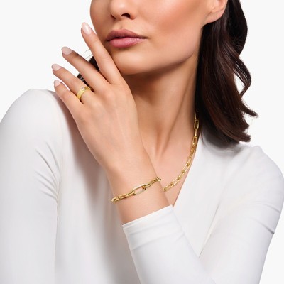 THOMAS SABO THOMAS SABO A2032-414-14 GLIEDERARMBAND STEINBESETZTER ANKERELEMENT VERGOLDET...