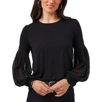 

Женская черная блузка с длинными рукавами Vince Camuto, топ  BHFO 3919, Rich black