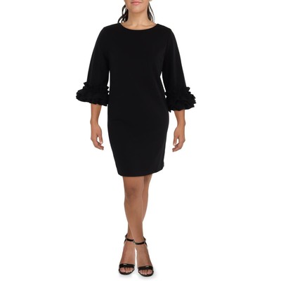 Женское черное вечернее платье Maree Pour Toi с оборками на рукавах 16 BHFO 2419