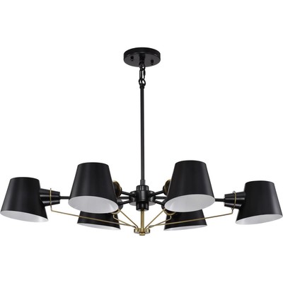 Nuvo Lighting 60/7386 Baxter Chandelier Black/Burnished Brass