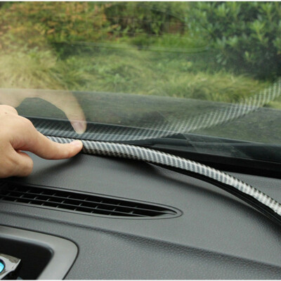63'' Rubber Carbon Fiber Look Car Dashboard Gap Filling Sealing Strip Accessories