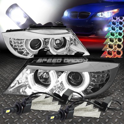 ХРОМИРОВАННАЯ 3D RGB ЦВЕТНАЯ ФАРА ANGEL EYES + БЕЛАЯ СВЕТОДИОДНАЯ СИСТЕМА 6000K ДЛЯ 09-12 E90