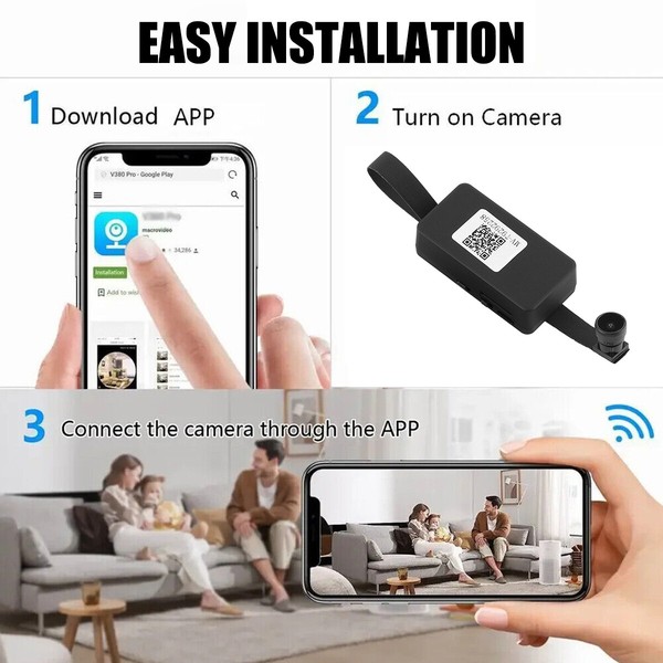 1080P HD Wireless Mini WIFI screw Hidden Nanny Spy DIY Camera Pinhole DVR cam - Image 37