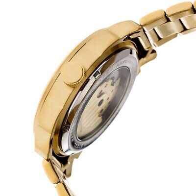 Pre-owned Heritor Automatic Helmsley Semi-skeleton Bracelet Watch - Gold/white