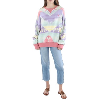 

Polo Ralph Lauren Женская фиолетовая рубашка с круглым вырезом и принтом  BHFO 0705, Desert rose