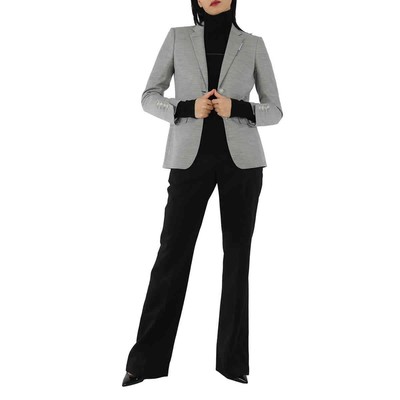 Pre-owned Burberry Grey Taupe Melange Technical Wool Jersey Blazer In Multicolor