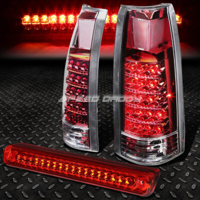 ПОЛНОСТЬЮ СВЕТОДИОДНЫЙ ХРОМИРОВАННЫЙ ЗАДНИЙ ФОНАРЬ + КРАСНЫЙ 3-Й ТОРМОЗ + ГРУЗОВОЙ ФОНАРЬ + ФОНАРЬ ЗАДНЕГО ХОДА ДЛЯ 88-00 CHEVY/GMC C/K