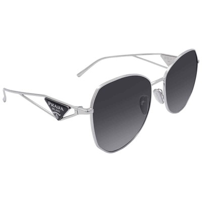 Pre-owned Prada Gray Gradient Irregular Ladies Sunglasses Pr 57ys 1bc5d1 57 Pr 57ys 1bc5d1